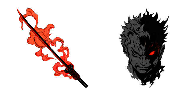 one piece roronoa zoro demon form and shusui custom cursor
