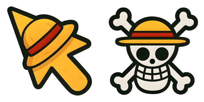 one piece straw hat arrow & flag custom cursor
