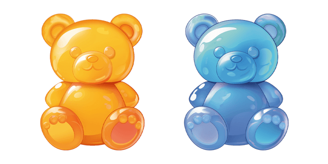 orange blue gummy bear custom cursor