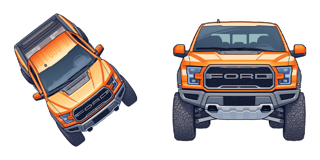 orange ford f 150 raptor custom cursor