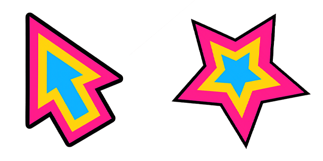 pansexual pride arrow & star custom cursor