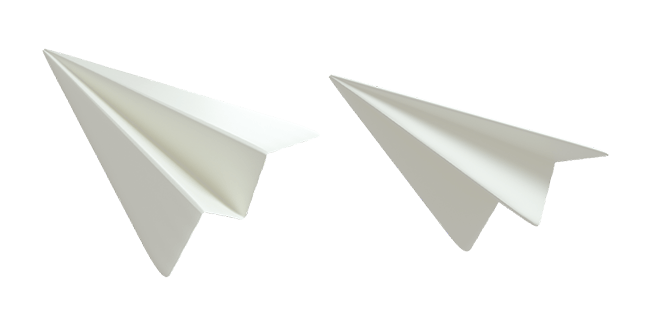 paper airplane 3d custom cursor