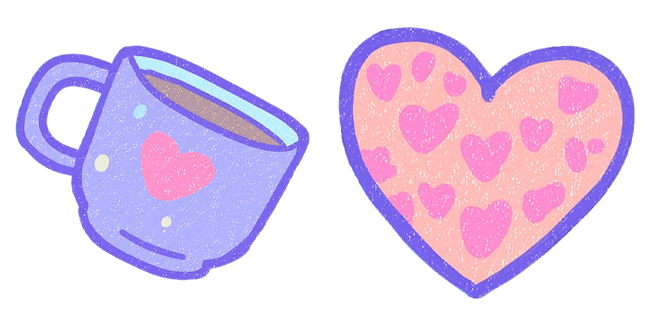 pastel love cup heart custom cursor