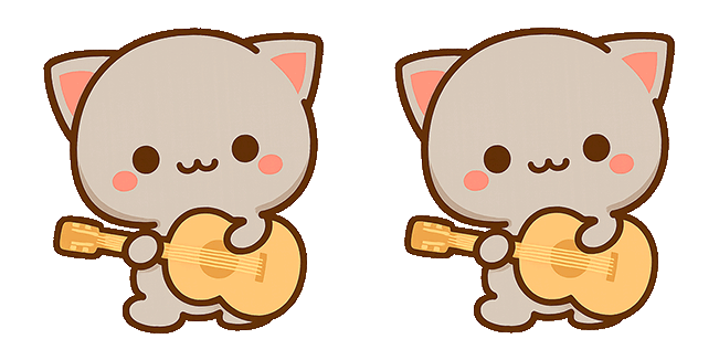peach cats goma playing guitar animated custom cursor