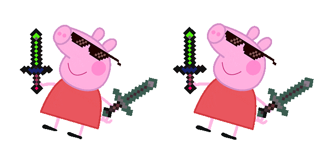 peppa pig with swords meme animated custom cursor