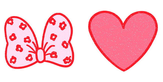 pink glitter heart and bow custom cursor