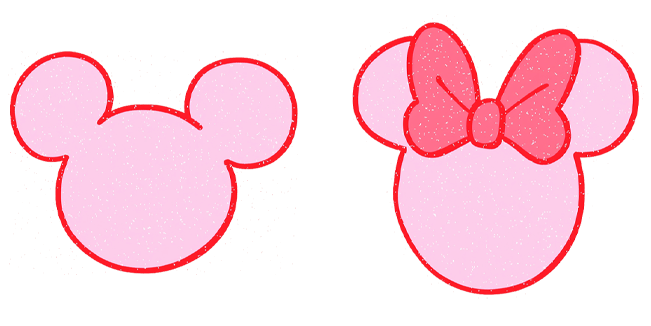 pink glitter mickey and minnie head custom cursor