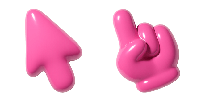 pink shiny plastick 3d custom cursor
