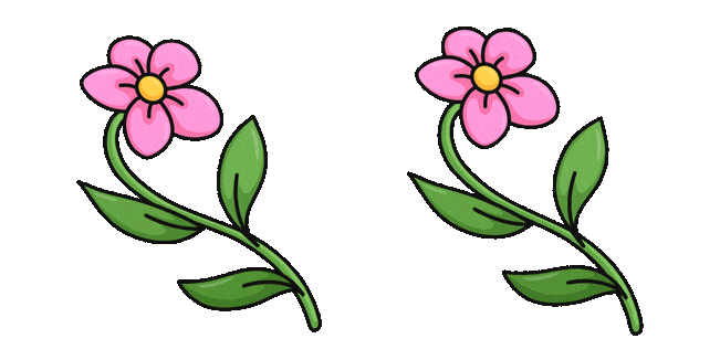 pink spring flower animated custom cursor
