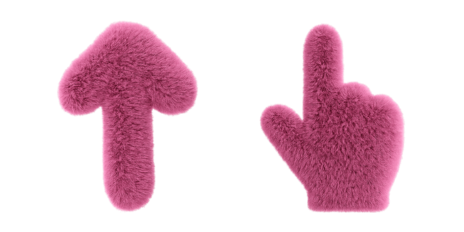 pink wooly arrow custom cursor