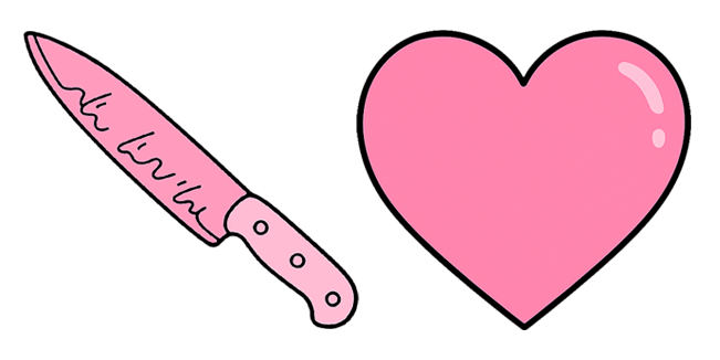 pinky knife & heart aesthetic custom cursor