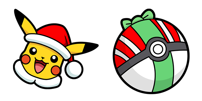 pokemon christmas pikachu pokeball custom cursor