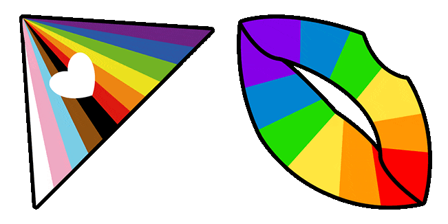 pride rainbow heart lips animated custom cursor