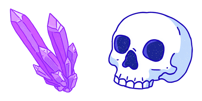 purple crystal skull halloween custom cursor