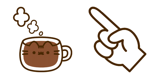 pusheen espresso cup & hand custom cursor