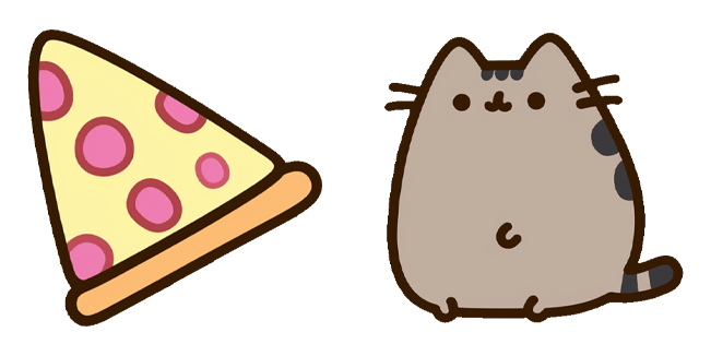 pusheen the cat & pizza slice custom cursor