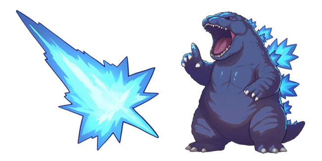 radioactive ray & godzilla custom cursor