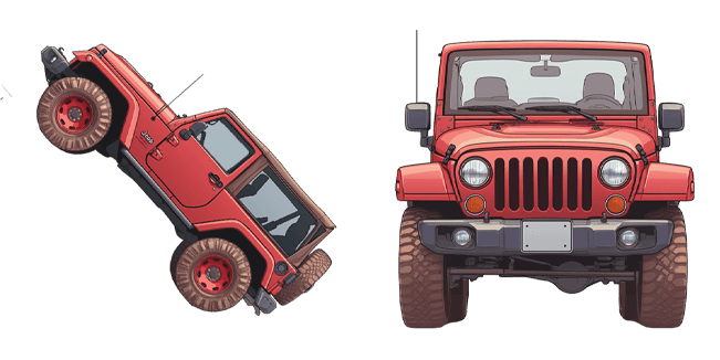 red classic jeep wrangler custom cursor
