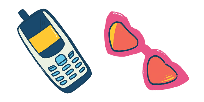 retro phone heart glasses custom cursor