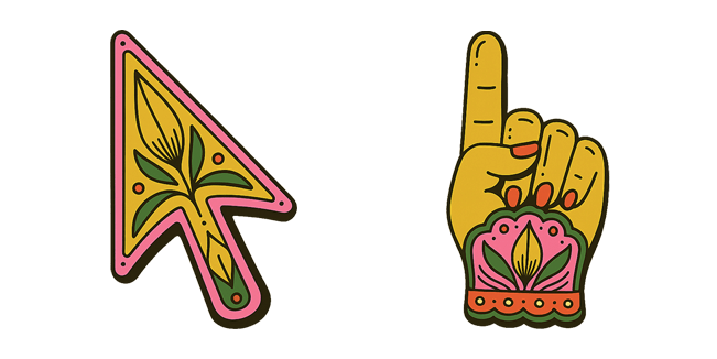 retro vintage art boho custom cursor