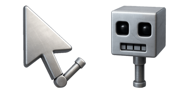 robotic arrow & head custom cursor