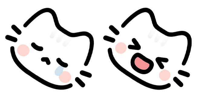 sad & happy kawaii cat custom cursor
