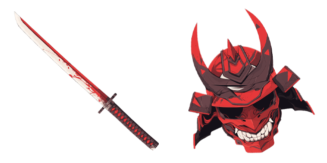 samurai katana & samurai helmet custom cursor