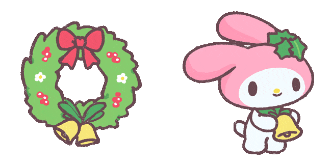 sanrio christmas my melody wreath animated custom cursor