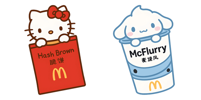 sanrio hash brown & mcflurry cute custom cursor