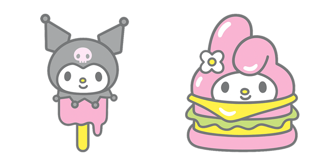 sanrio kuromi ice cream & my melody burger custom cursor