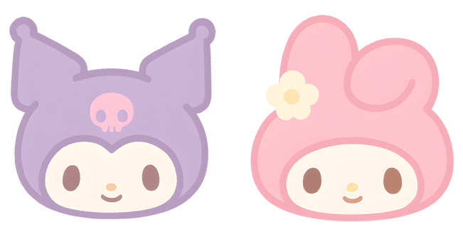 sanrio kuromi & my melody head custom cursor