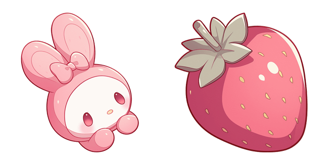 sanrio my melody & strawberry custom cursor