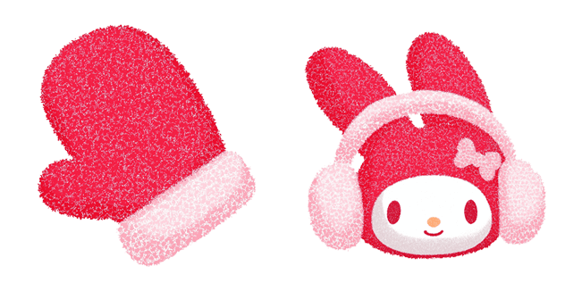 sanrio my melody winter mitten and earmuff custom cursor