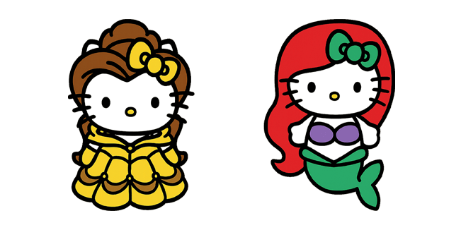 sanrio x disney hello kitty bella & ariel custom cursor