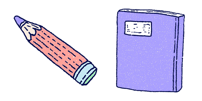 school pencil purple notebook custom cursor