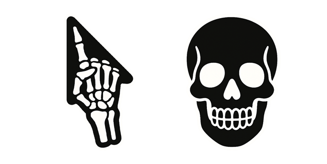skeleton bones dark aesthetic custom cursor