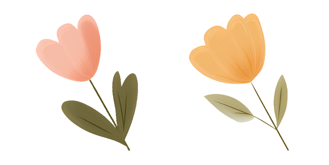 soft pink and yellow tulips custom cursor
