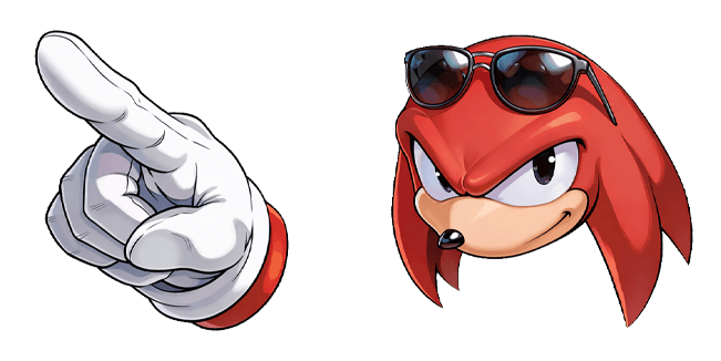 sonic knuckles the echidna cool face and hand custom cursor
