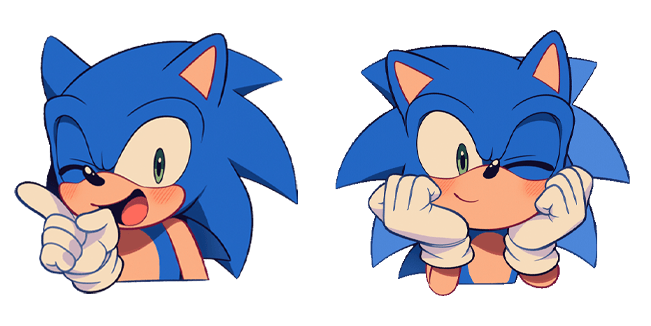 sonic the hedgehog blushing wink custom cursor