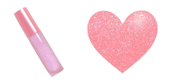 sparkle lip gloss pink heart custom cursor