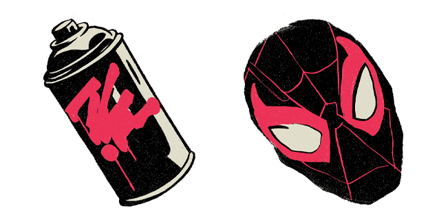 spider man miles morales graffiti mask custom cursor