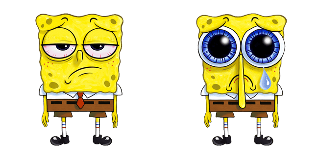 spongebob squarepants depressed and teary eyed custom cursor