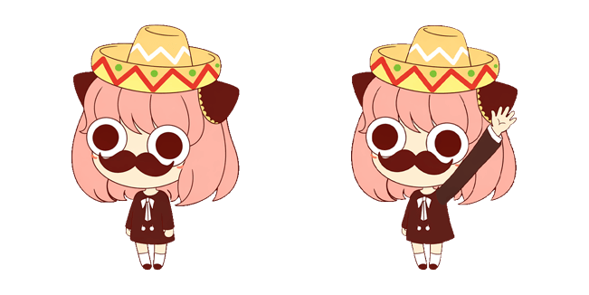 spy x family anya forger funny mustache sombrero custom cursor