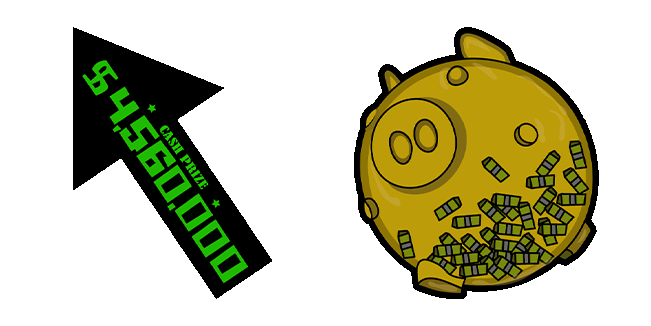 squid game cash prize piggy bank animated custom cursor