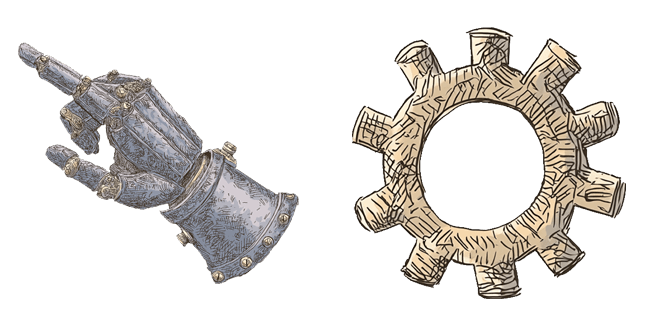 steampunk clockwork gear gauntlet custom cursor