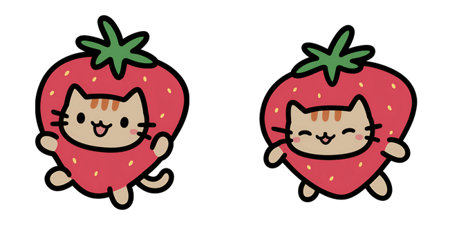 strawberry cat cute custom cursor