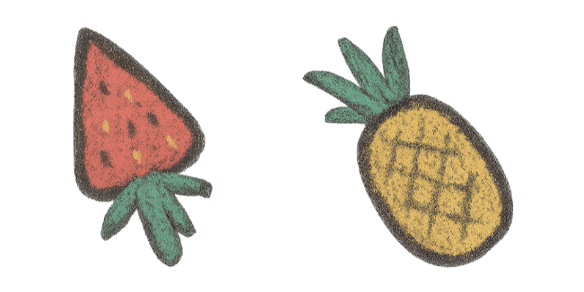 strawberry & pineapple asphalt painting custom cursor