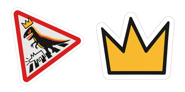 street art basquiat road sign & crown custom cursor