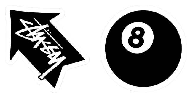 stussy logo arrow & 8 ball custom cursor