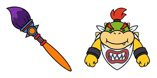 super mario bowser jr and paintbrush custom cursor